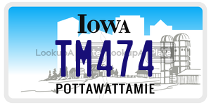 TM474  license plate in IA