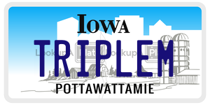TRIPLEM  license plate in IA