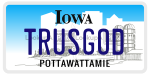 TRUSGOD  license plate in IA