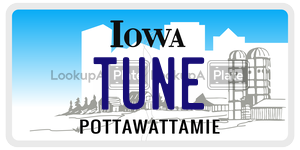 TUNE  license plate in IA