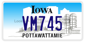 VM745 license plate in Iowa