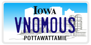 VNOMOUS  license plate in IA