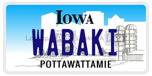 WABAKI  license plate in IA