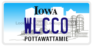 WLCCO license plate in Iowa