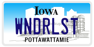 WNDRLST  license plate in IA