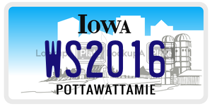 WS2O16  license plate in IA
