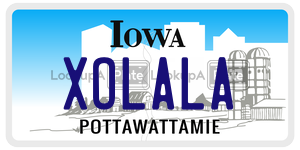 XOLALA  license plate in IA