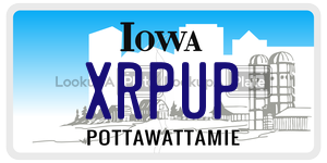 XRPUP  license plate in IA