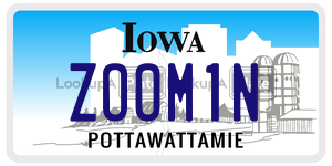 ZOOM1N license plate in Iowa