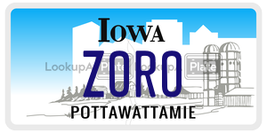 ZORO  license plate in IA