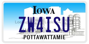 ZW4ISU  license plate in IA