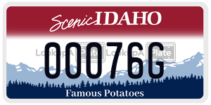00076G  license plate in ID
