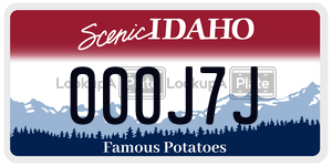 000J7J  license plate in ID