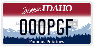 000PGF  license plate in ID