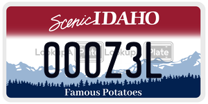 000Z3L  license plate in ID
