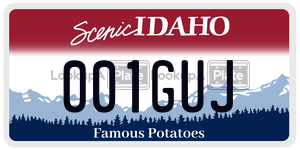 001GUJ  license plate in ID