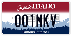 001MKV  license plate in ID