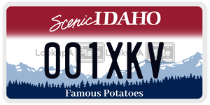 001XKV  license plate in ID