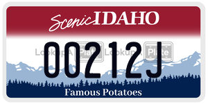 00212J license plate in Idaho