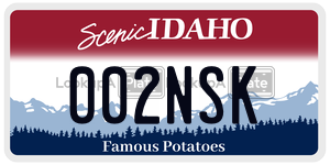 002NSK  license plate in ID