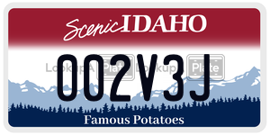 002V3J  license plate in ID