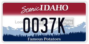 0037K  license plate in ID