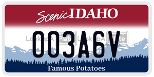 003A6V  license plate in ID