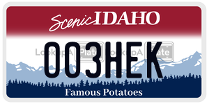 003HEK  license plate in ID