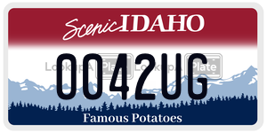 0042UG  license plate in ID