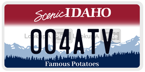 004ATV  license plate in ID