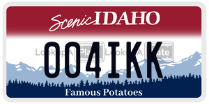 004IKK  license plate in ID