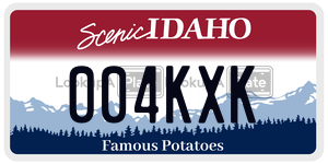 004KXK  license plate in ID