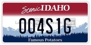 004S1G  license plate in ID