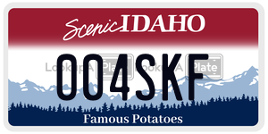 004SKF  license plate in ID