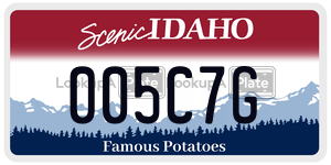 005C7G  license plate in ID