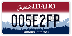 005E2FP  license plate in ID