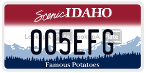 005EFG  license plate in ID