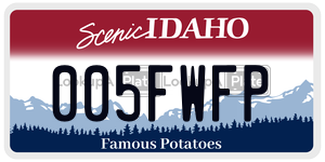 005FWFP  license plate in ID