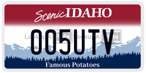 005UTV  license plate in ID