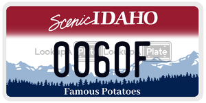 0060F  license plate in ID