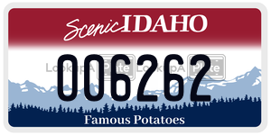 006262  license plate in ID