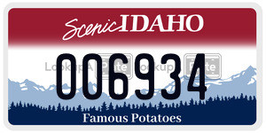006934  license plate in ID