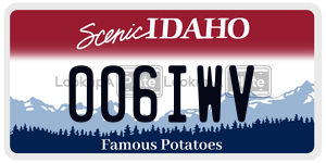 006IWV  license plate in ID