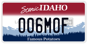 006M0F  license plate in ID