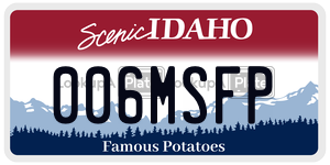 006MSFP  license plate in ID