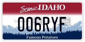 006RYF  license plate in ID