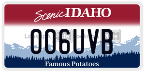 006UVB  license plate in ID