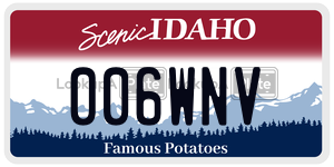 006WNV  license plate in ID