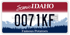 0071KF  license plate in ID