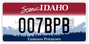 007BPB  license plate in ID